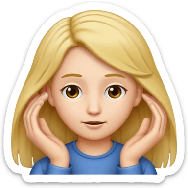 can you make a emoji of tucking hair behind an ear  sticker