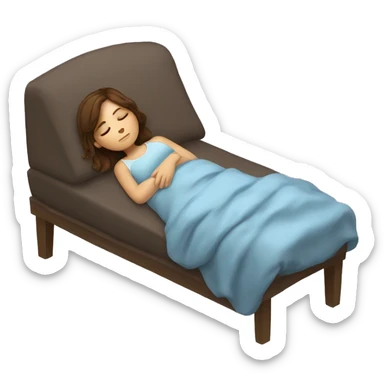 girl with brown hair sleeping cozy  sticker