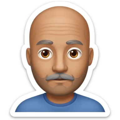 Bald brown man with grey beard sticker