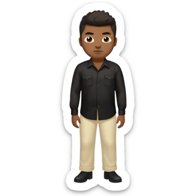 Chino Moreno with black silk shirt, cream loose pants sticker