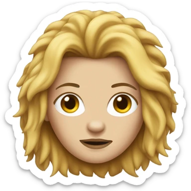 white girl with lion mask sticker