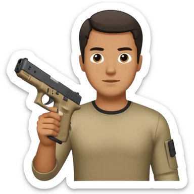 GUY HOLDING A GLOCK 19 GEN 5 sticker