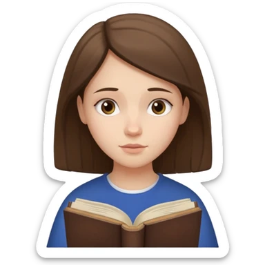 a girl reading the Bible, simple and expressive, no text sticker