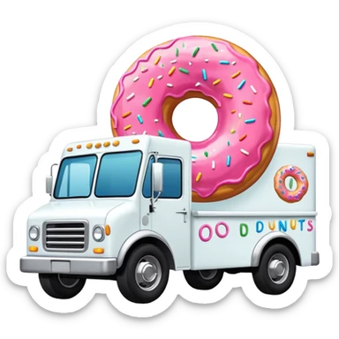 big donut truck with donut decals, frosting decals and sprinkle decals sticker