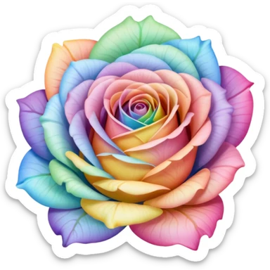 Pastel Rainbow Rose sticker