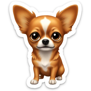 Dark orange long hair chihuahua with black mouth and ears sticker