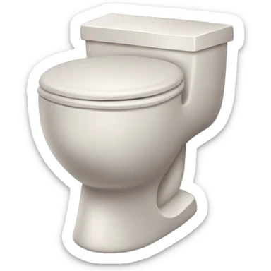 toilet with mans head sticking out long neck stubble and short hair and big eyes sticker