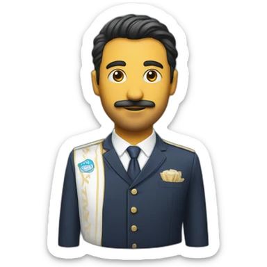 A gentleman with jersey srijan printed on it sticker