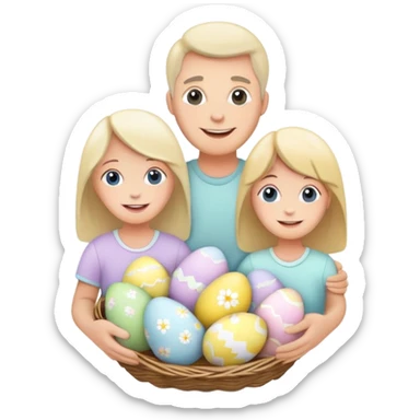 Pastel easter happy family sticker