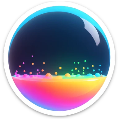 Floating multicolor orb with a soft glow — a little futuristic, particles. sticker