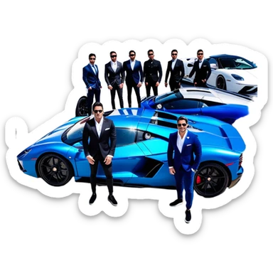 Grant Cardone, Tai Lopez, Josh King Madrid, Alex Hormozi, Iman Gadzhi, Daniel G, Branden Condy, Patrick Bet-David, Dan Henry, Luke Belmar, Shelby Sapp, Leila Hormozi, Tefi Valenzuela, business, influencers, friends, rich millionaire success lifestyle, private jet , supercars, success, sales sticker