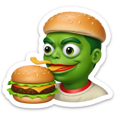 pepe eat mcdonald's sticker