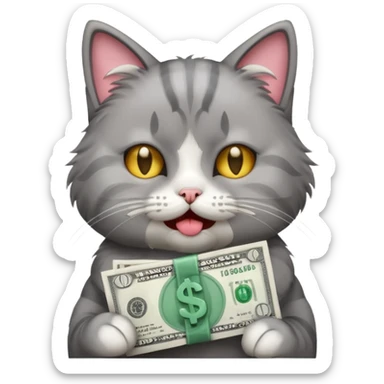 Cat crying spending money sticker