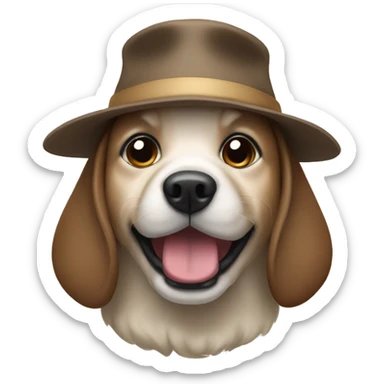 Dog wearing bonet sticker