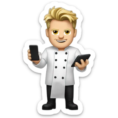 gordon ramsay with chef clothes cooking smartphone sticker