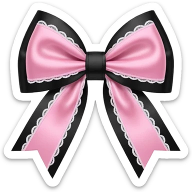 BLACKPINK-inspired gothic bow , no hearts, black and pink, cute, remove background sticker