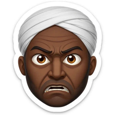 in profile, angry Iranian sticker