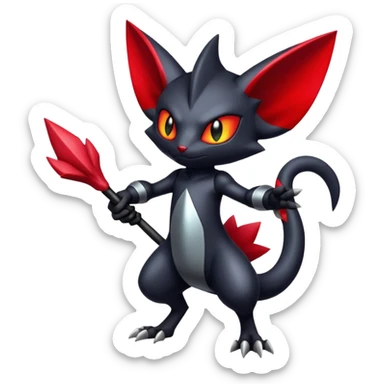 Shiny Dark Exotic Weavile-Darkrai-Torracat-Scizor-Hybrid-Creature sticker