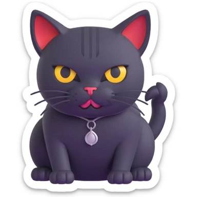 evil British cat sticker