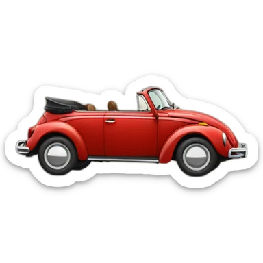 red-vw-bug-convertible sticker