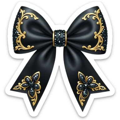 black sparkling bow sticker