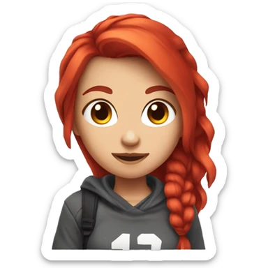 Gamer girl whit red hair sticker