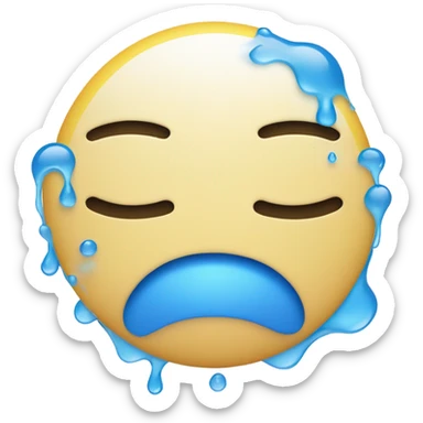 I need an emoji that's face down in a puddle of tears sticker