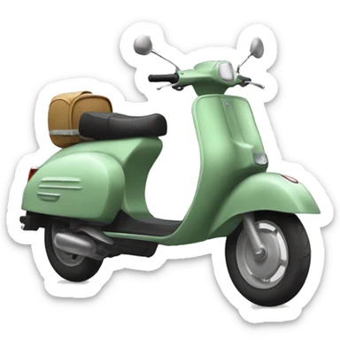 sage green moped scooter  sticker