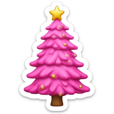 pink christmas tree sticker