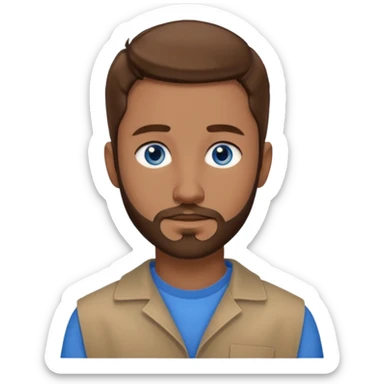  Edwin Epps from 12 Years of Slave with blue eyes, brown hair and short beard, light brown outfit sticker