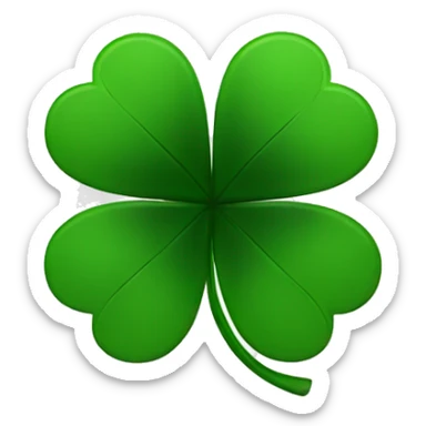 black 5 leaf clover sticker