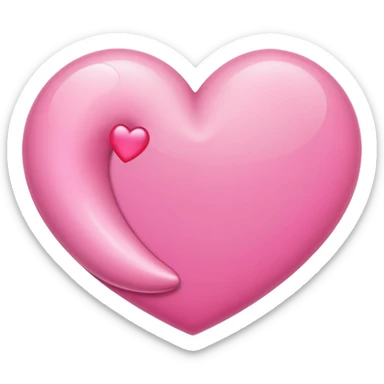 Pink crescent moon heart sticker