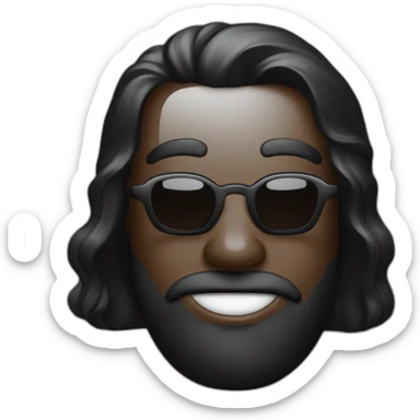 Hombre cabello negro robusto playera negra con una cerveza sticker