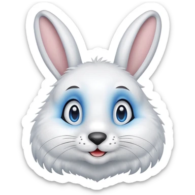 A hare with blue eyes that smiles sticker