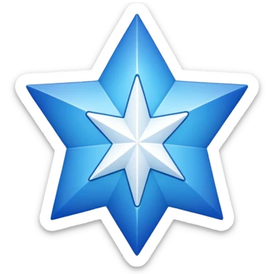 11 corner blue star with white tick on it sticker