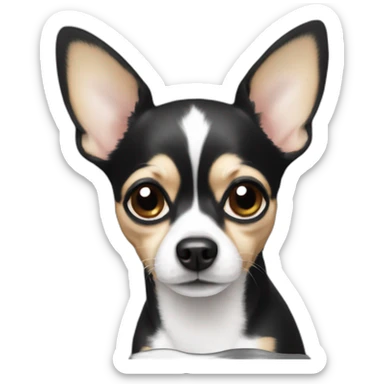 chihuahua black and white sticker