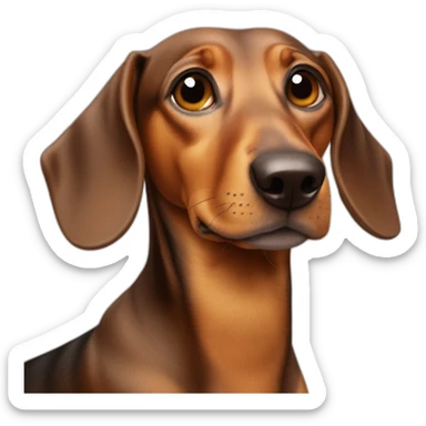 Dog head reality dachshund Looks to the left side 180 Degrees sticker