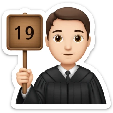 Judge holding a 5 out of 10 sign  sticker