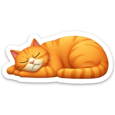 Orange fat cat taking a nap sticker