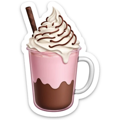 Pastel Pink Frozen Cream Hot Chocolate  sticker