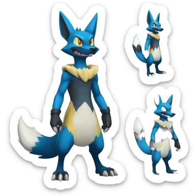 Lucario-Lombax-Sergal-Vernid-Zeraora full body sticker