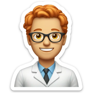 red hair nutritionist with glasses happy thinking money sticker