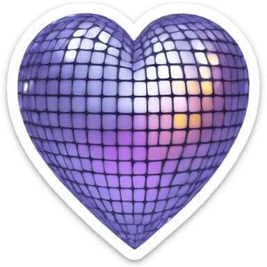 disco ball heart sticker