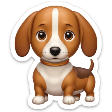 Weenie dog white and brown  sticker