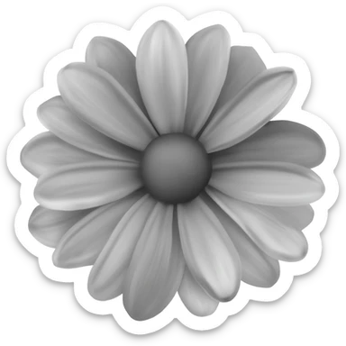 Realistic grey flower sticker