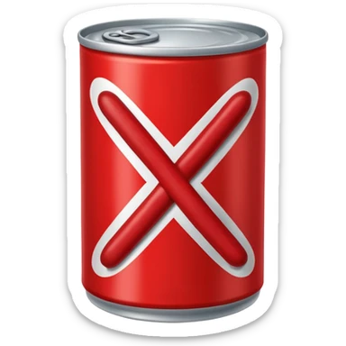 Can of beans with red x crossing it out  sticker