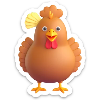 live chicken with a pat of butter on its head sticker