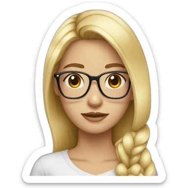 a blond girl whit beatiful glasses sticker