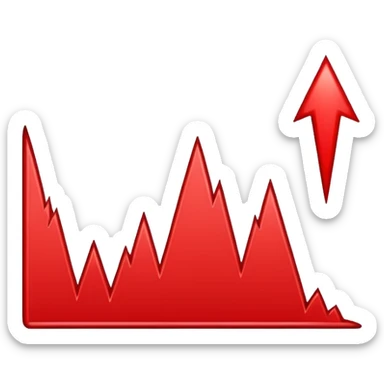 graph starting at top with the line going down and the line being red sticker