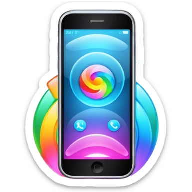 phone with holograms coming out of it sticker